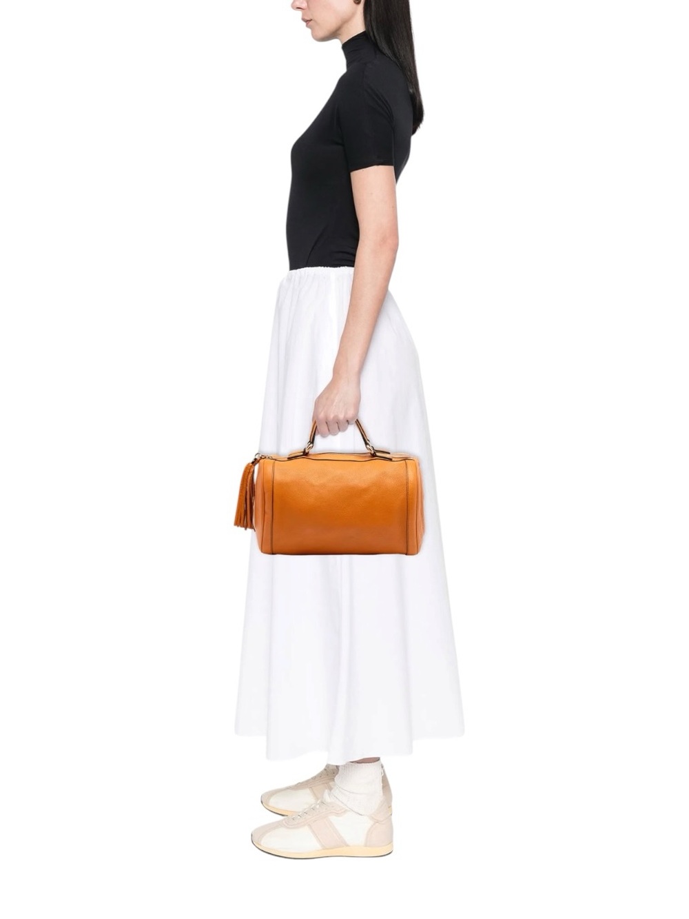 ✨💎EUC💎Gucci Burnt Orange Leather Top-Handle Boston Bag w/Tassel & COA